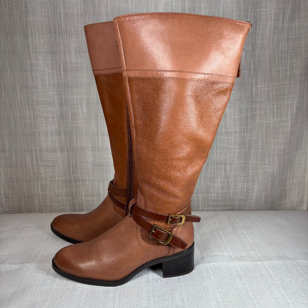 Franco Sarto 6m Leather Boots Women's Color Tan